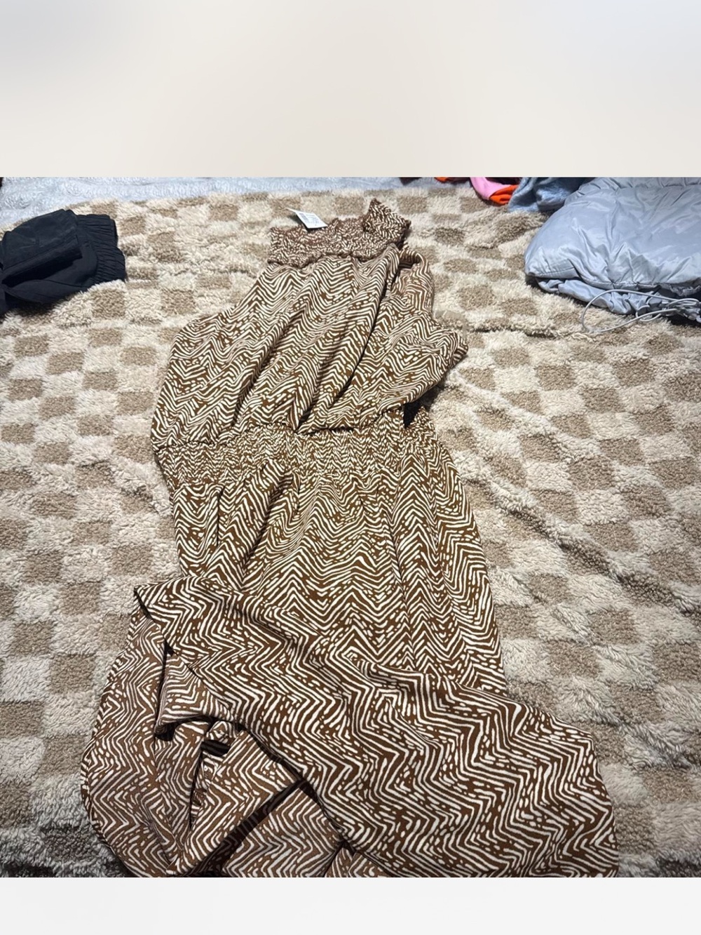 Maurices Brown Zigzag Maxi Dress